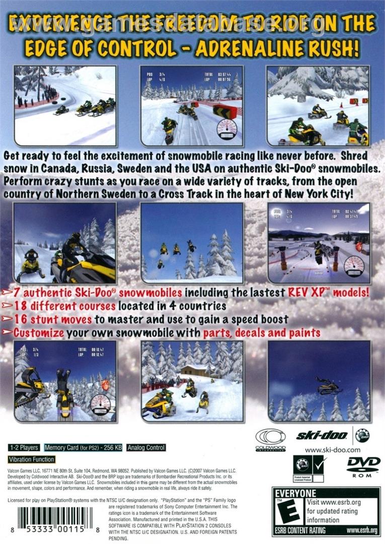 Sxr - Snow X Racing - Sony Playstation 2 - Artwork - Box Back