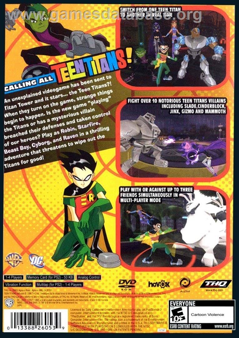 Teen Titans - Sony Playstation 2 - Artwork - Box Back