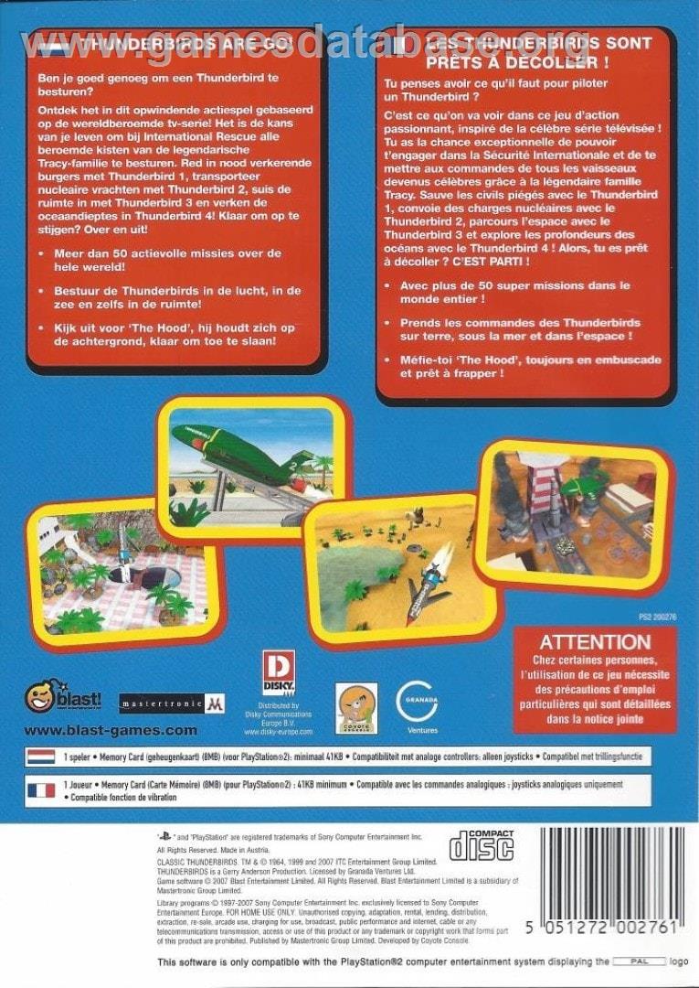 Thunderbirds - Sony Playstation 2 - Artwork - Box Back