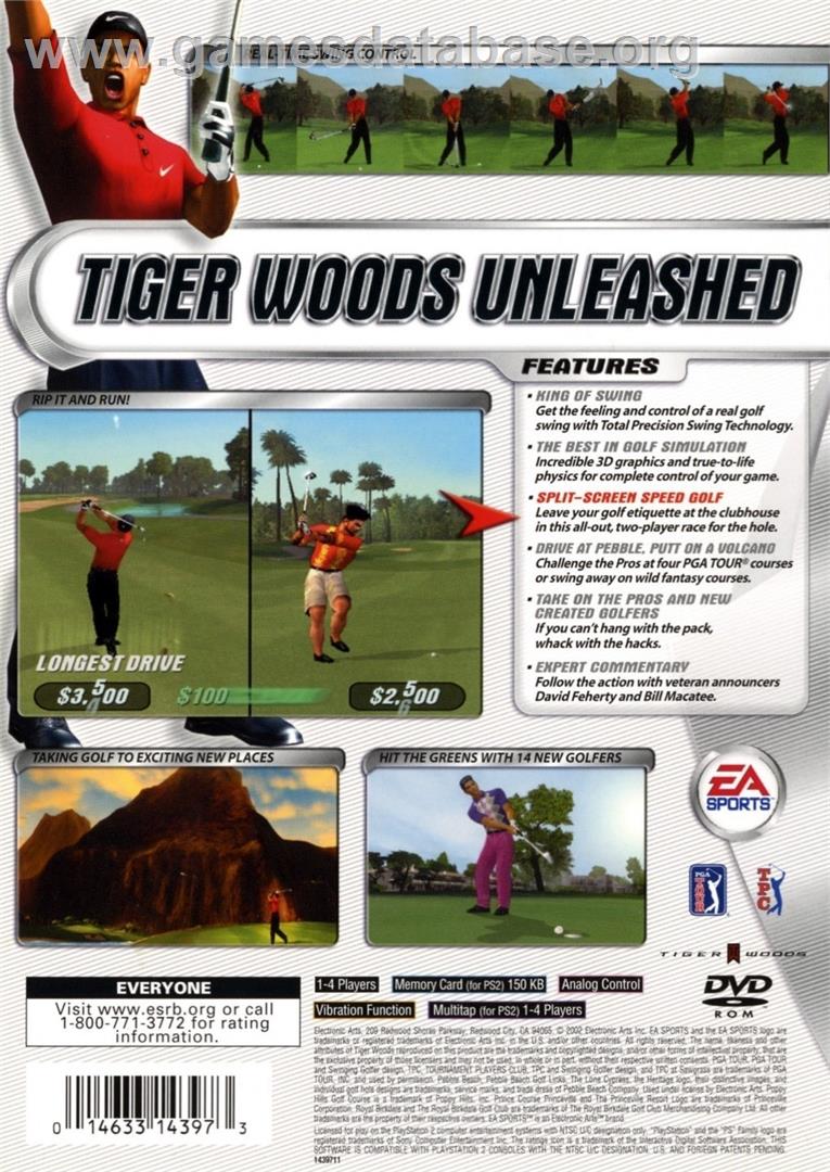 Tiger Woods Pga Tour 2002 - Sony Playstation 2 - Artwork - Box Back