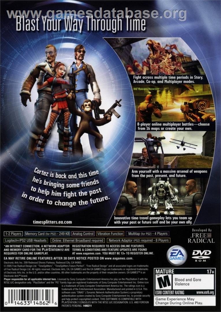Timesplitters - Future Perfect - Sony Playstation 2 - Artwork - Box Back