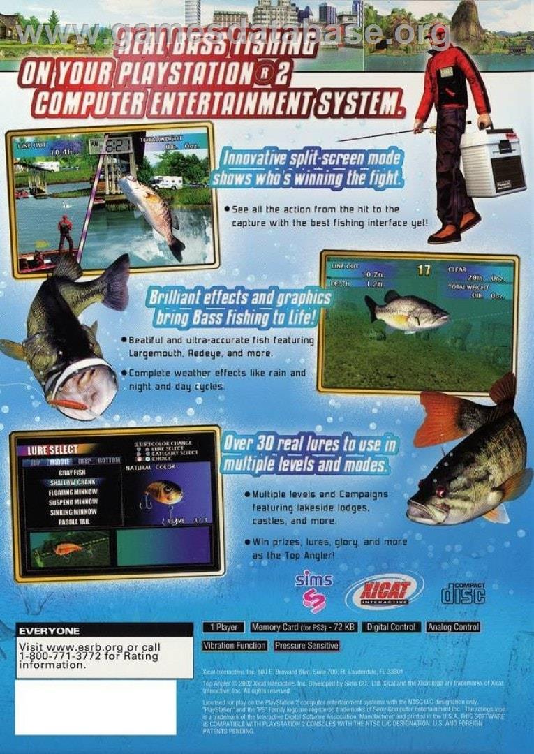 Top Angler - Real Bass Fishing - Sony Playstation 2 - Artwork - Box Back