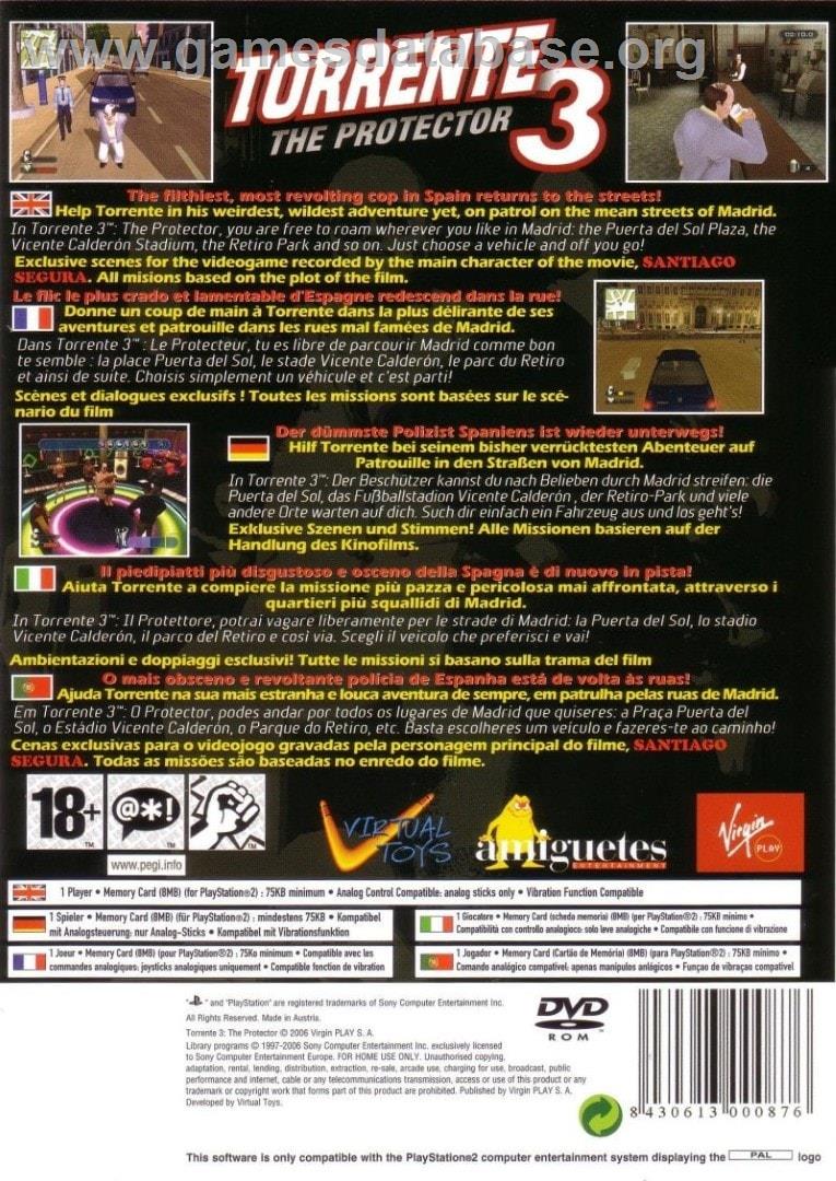 Torrente 3 - El Protector - Sony Playstation 2 - Artwork - Box Back