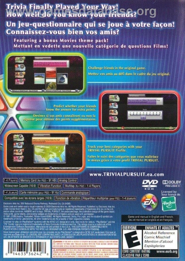 Trivial Pursuit - Sony Playstation 2 - Artwork - Box Back
