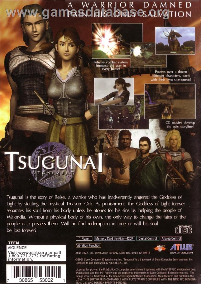 Tsugunai - Atonement - Sony Playstation 2 - Artwork - Box Back