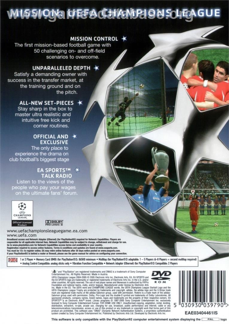 Uefa Champions League 2004-2005 - Sony Playstation 2 - Artwork - Box Back