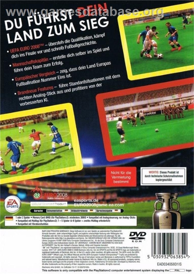 Uefa Euro 2008 - Sony Playstation 2 - Artwork - Box Back