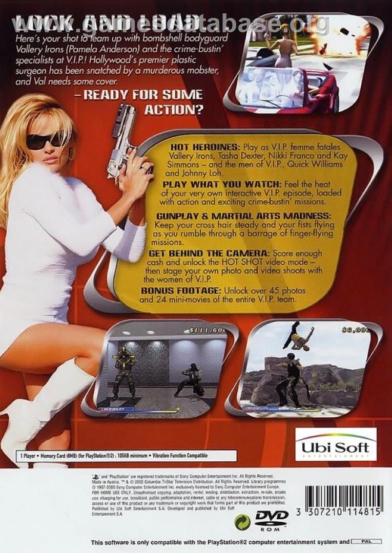 Vip - Sony Playstation 2 - Artwork - Box Back