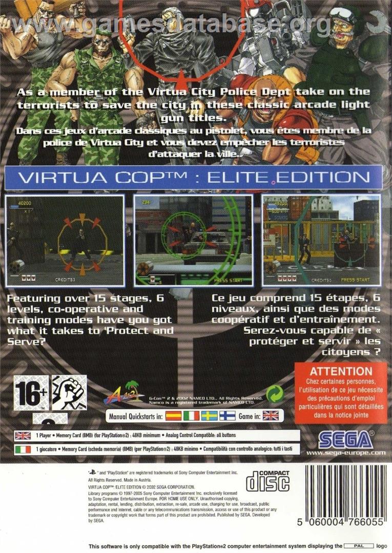 Virtua Cop - Elite Edition - Sony Playstation 2 - Artwork - Box Back