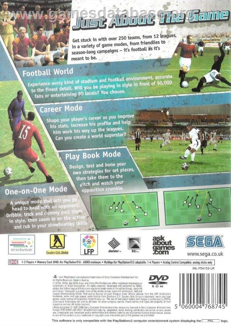 Virtua Pro Football - Sony Playstation 2 - Artwork - Box Back