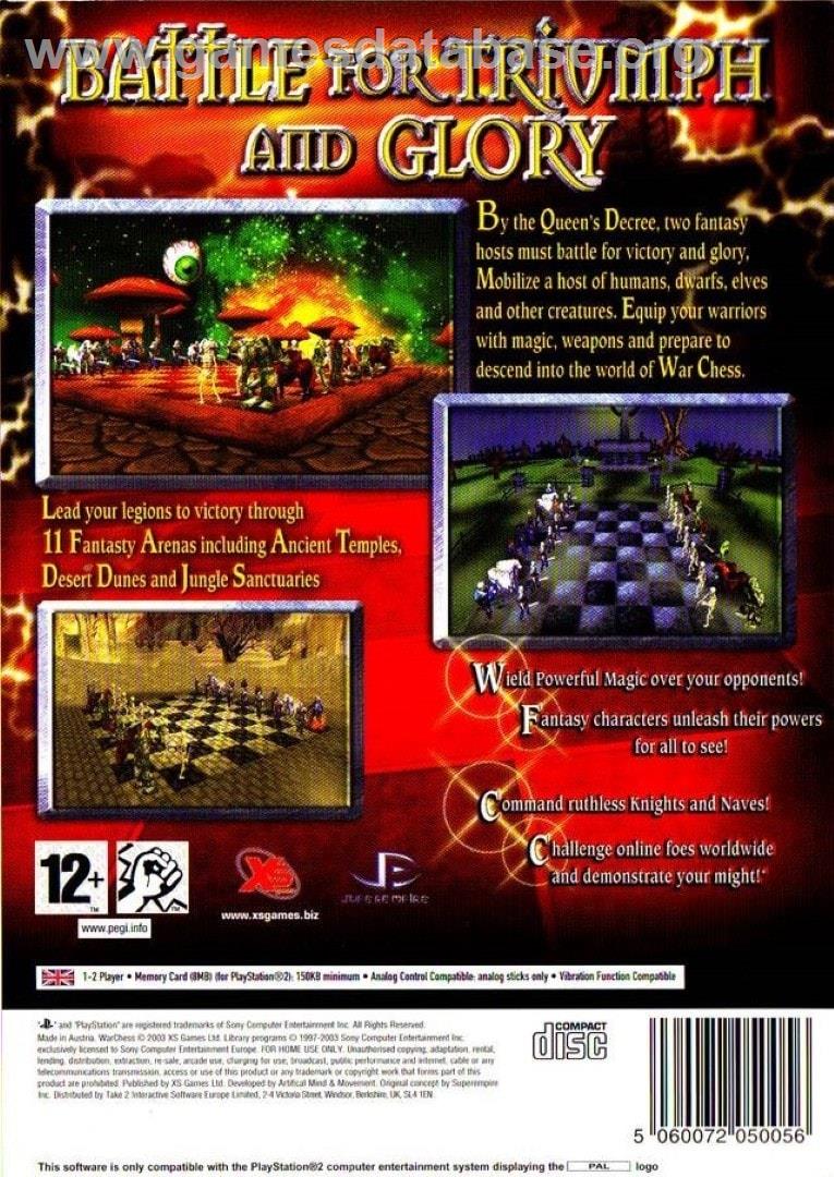 War Chess - Sony Playstation 2 - Artwork - Box Back