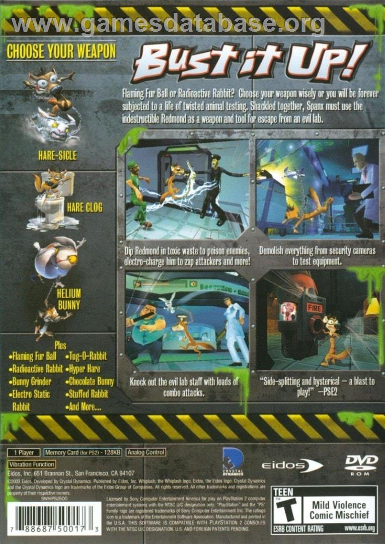 Whiplash - Sony Playstation 2 - Artwork - Box Back