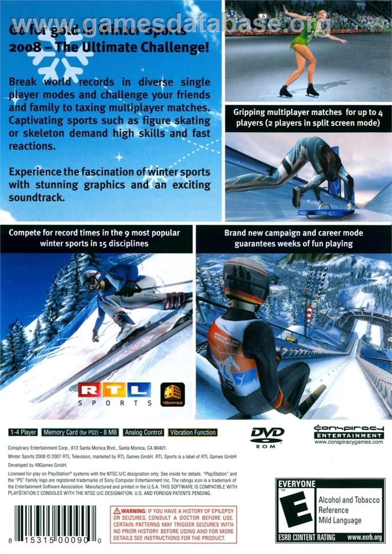 Winter Sports 2008 - The Ultimate Challenge - Sony Playstation 2 - Artwork - Box Back