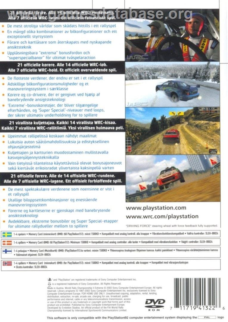 World Rally Championship 2 Extreme - Sony Playstation 2 - Artwork - Box Back