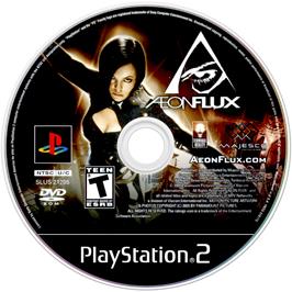 Cartridge artwork for Aeon Flux on the Sony Playstation 2.