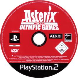 Cartridge artwork for Astérix at the Olympic Games on the Sony Playstation 2.