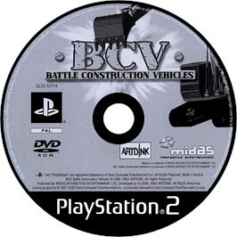 Cartridge artwork for Bcv - Battle Construction Vehicles on the Sony Playstation 2.