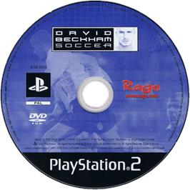 Cartridge artwork for David Beckham Soccer on the Sony Playstation 2.