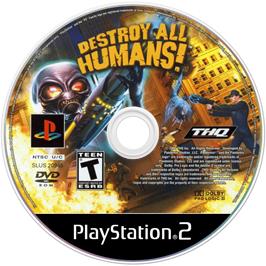 Cartridge artwork for Destroy All Humans! on the Sony Playstation 2.