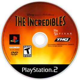 Cartridge artwork for Disney Pixar The Incredibles on the Sony Playstation 2.