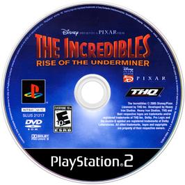 Cartridge artwork for Disney Pixar The Incredibles - Rise Of The Underminer on the Sony Playstation 2.