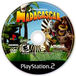 Cartridge artwork for Dreamworks Madagascar on the Sony Playstation 2.