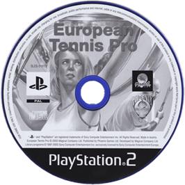Cartridge artwork for European Tennis Pro on the Sony Playstation 2.