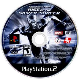 Cartridge artwork for Fantastic Four - Rise Of The Silver Surfer on the Sony Playstation 2.