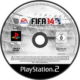 Cartridge artwork for Fifa 14 on the Sony Playstation 2.