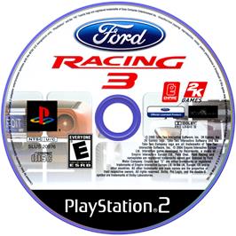 Cartridge artwork for Ford Racing 3 on the Sony Playstation 2.
