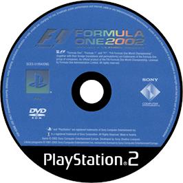 Cartridge artwork for Formula One 2002 on the Sony Playstation 2.
