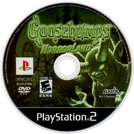 Cartridge artwork for Goosebumps Horrorland on the Sony Playstation 2.