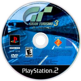 Cartridge artwork for Gran Turismo 3 - A-spec on the Sony Playstation 2.