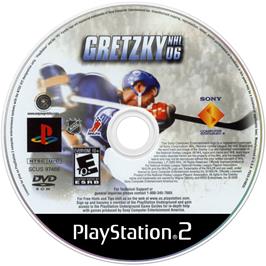 Cartridge artwork for Gretzky Nhl '06 on the Sony Playstation 2.