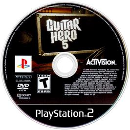 Cartridge artwork for Guitar Hero 5 on the Sony Playstation 2.