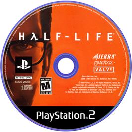 Cartridge artwork for Half-life on the Sony Playstation 2.