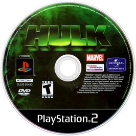 Cartridge artwork for Hulk on the Sony Playstation 2.