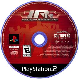 Cartridge artwork for Iridium Runners on the Sony Playstation 2.