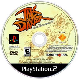 Cartridge artwork for Jak And Daxter - The Precursor Legacy on the Sony Playstation 2.