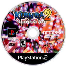 Cartridge artwork for Klonoa 2 - Lunatea's Veil on the Sony Playstation 2.