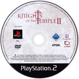 Cartridge artwork for Knights Of The Temple 2 on the Sony Playstation 2.