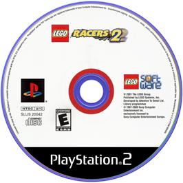 Cartridge artwork for Lego Racers 2 on the Sony Playstation 2.