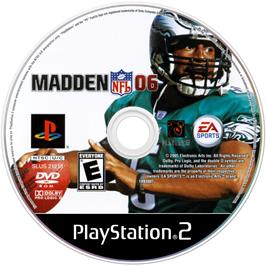 Cartridge artwork for Madden Nfl 06 on the Sony Playstation 2.