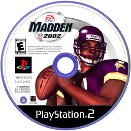 Cartridge artwork for Madden Nfl 2002 on the Sony Playstation 2.