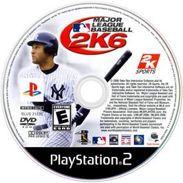 Cartridge artwork for Major League Baseball 2k6 on the Sony Playstation 2.