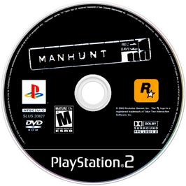 Cartridge artwork for Manhunt on the Sony Playstation 2.