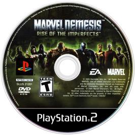 Cartridge artwork for Marvel Nemesis - Rise of the Imperfects on the Sony Playstation 2.