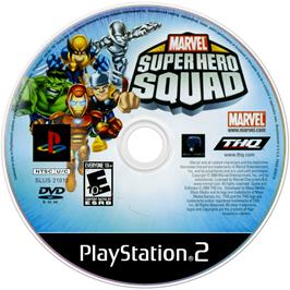 Cartridge artwork for Marvel Super Hero Squad on the Sony Playstation 2.