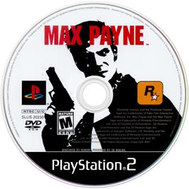 Cartridge artwork for Max Payne on the Sony Playstation 2.