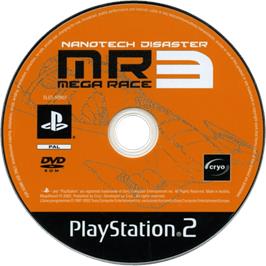 Cartridge artwork for Megarace 3 on the Sony Playstation 2.